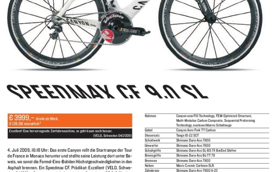 Crono / Triathlon Canyon Speedmax CF 9.0 SL, Usata, 2013, Como