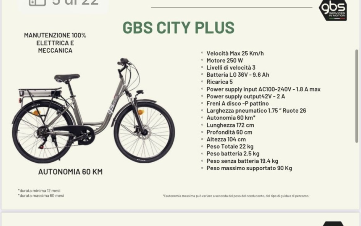 City Bike GBS GNS CITY PLUS, KM 0, 2023, Imperia